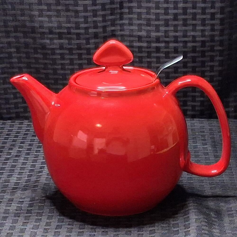 VTG CHANTAL 1.5 QT CERAMIC STONEWARE RED TEAPOT 92-TP13/I EUC